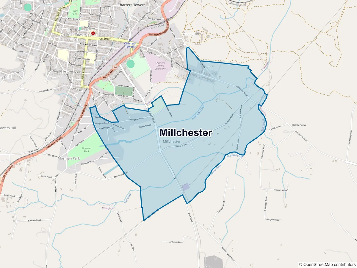 Map of Millchester, QLD, Australia