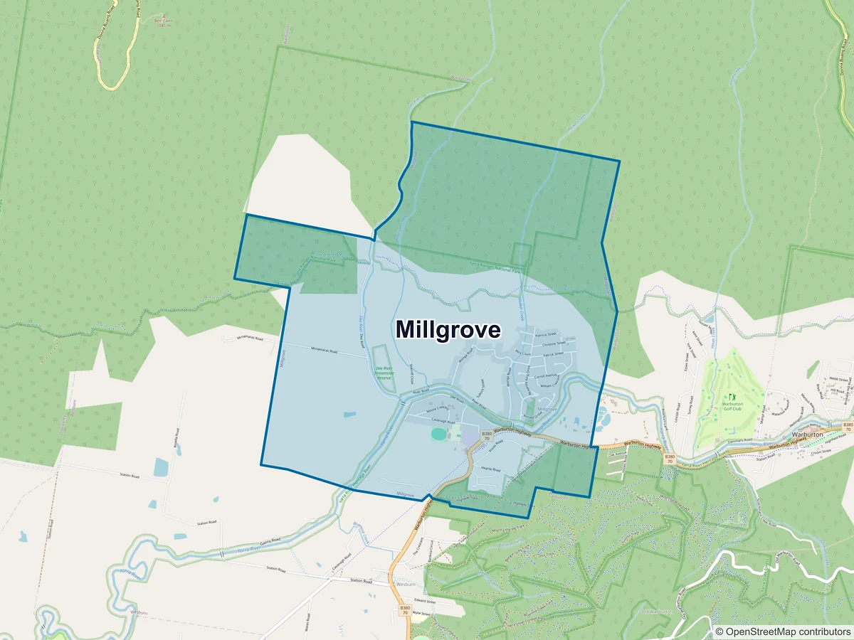 Map of Millgrove, VIC, Australia