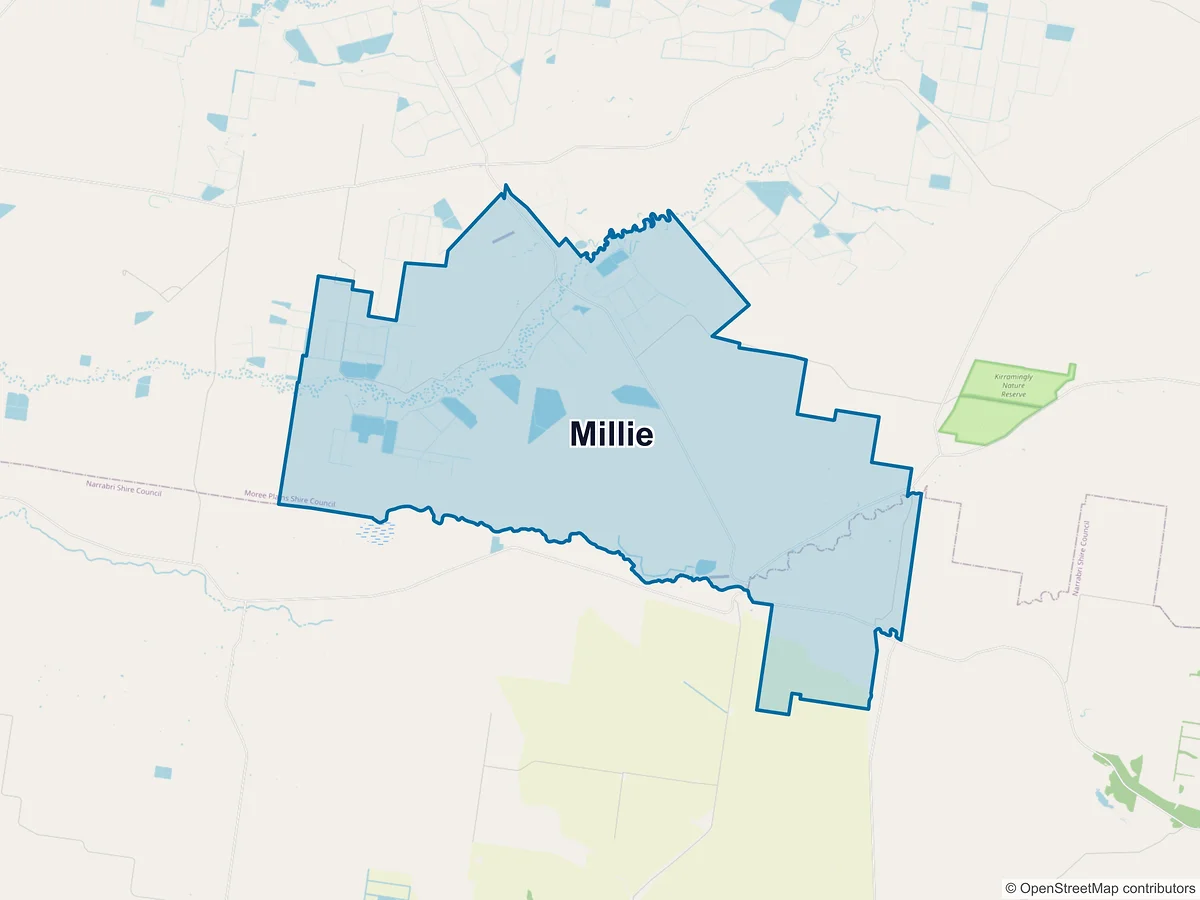 Map of Millie, NSW, Australia