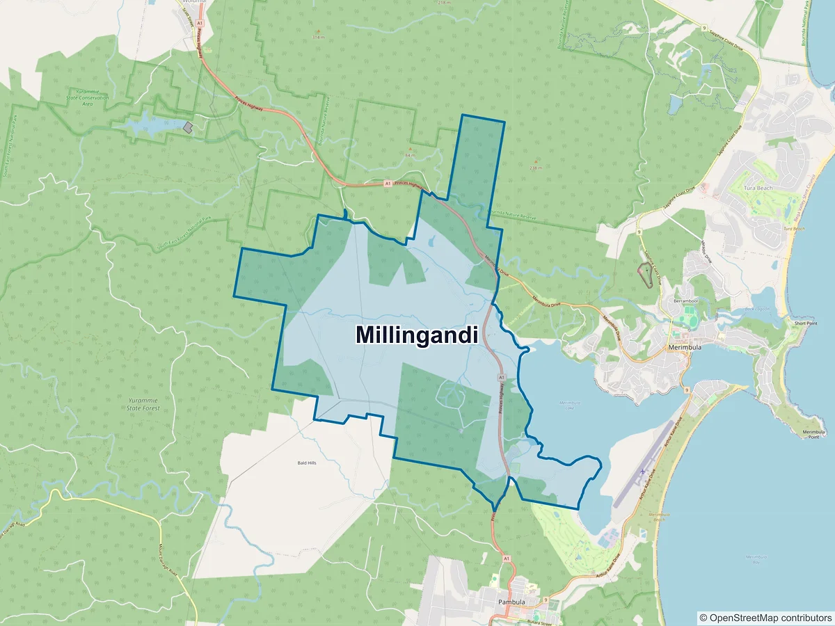Map of Millingandi, NSW, Australia