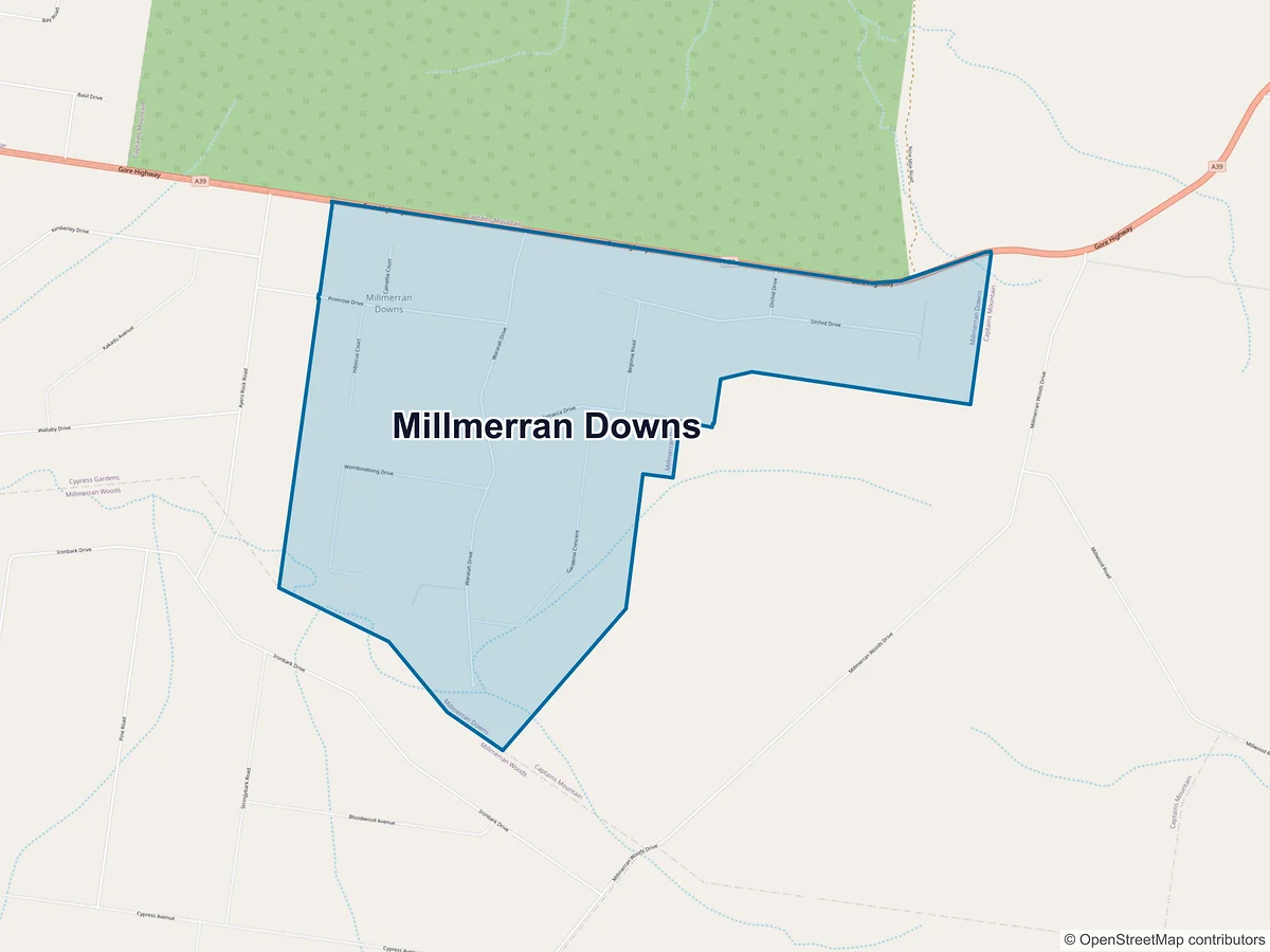 Map of Millmerran Downs, QLD, Australia
