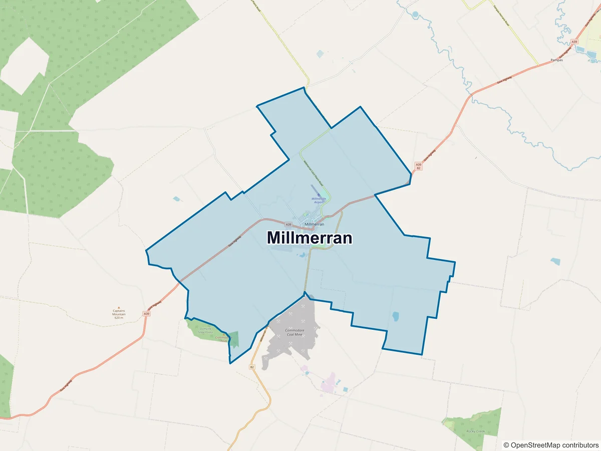 Map of Millmerran, QLD, Australia