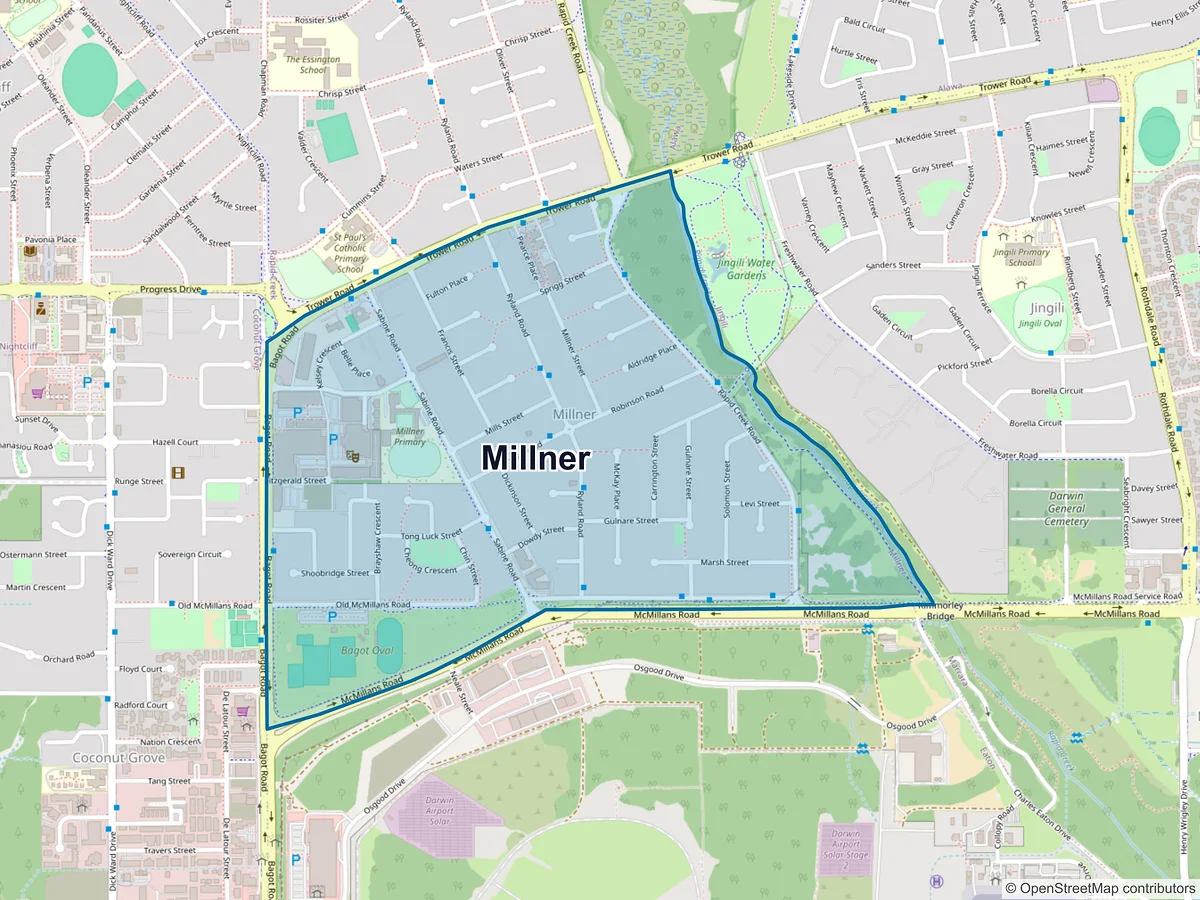 Map of Millner, NT, Australia
