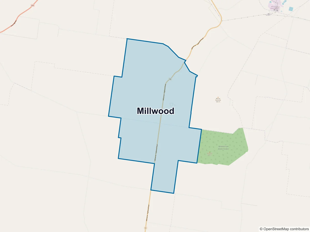 Map of Millwood, QLD, Australia