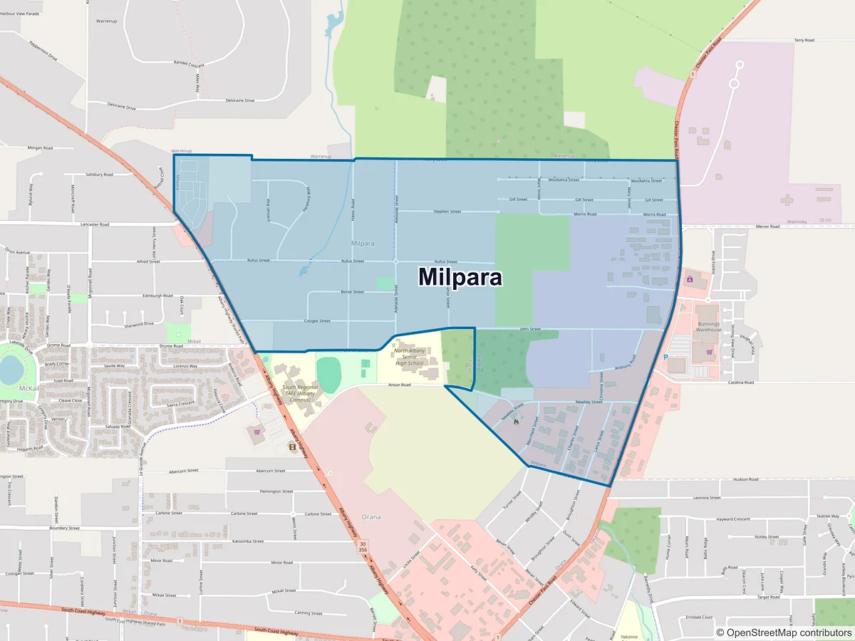 Map of Milpara, WA, Australia