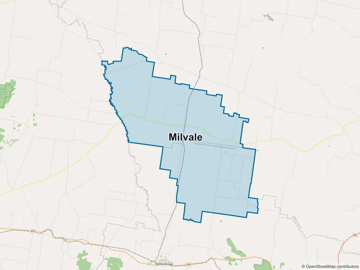 Map of Milvale, NSW, Australia