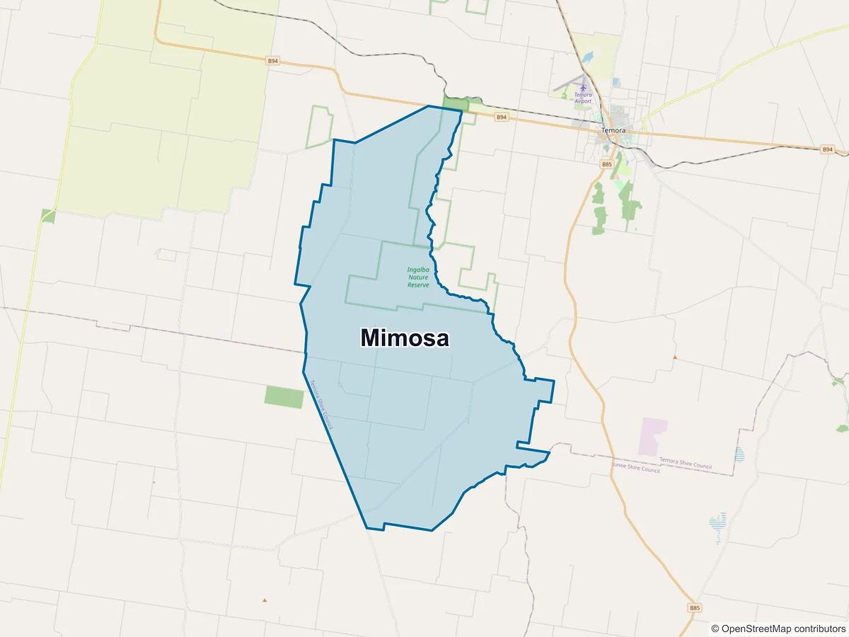Map of Mimosa, NSW, Australia