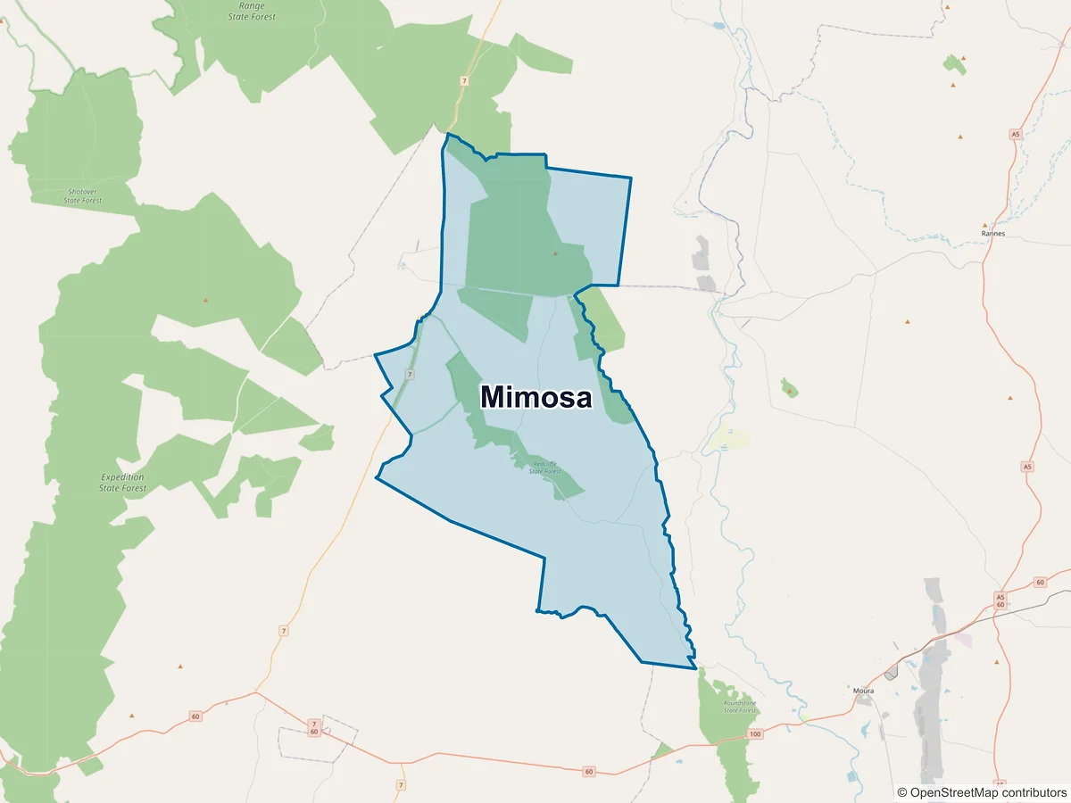 Map of Mimosa, QLD, Australia