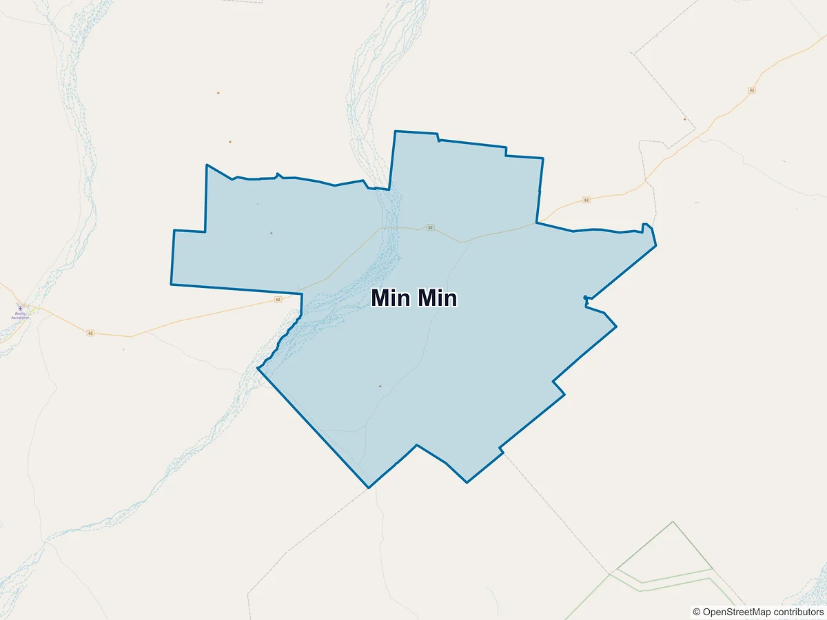 Map of Min Min, QLD, Australia