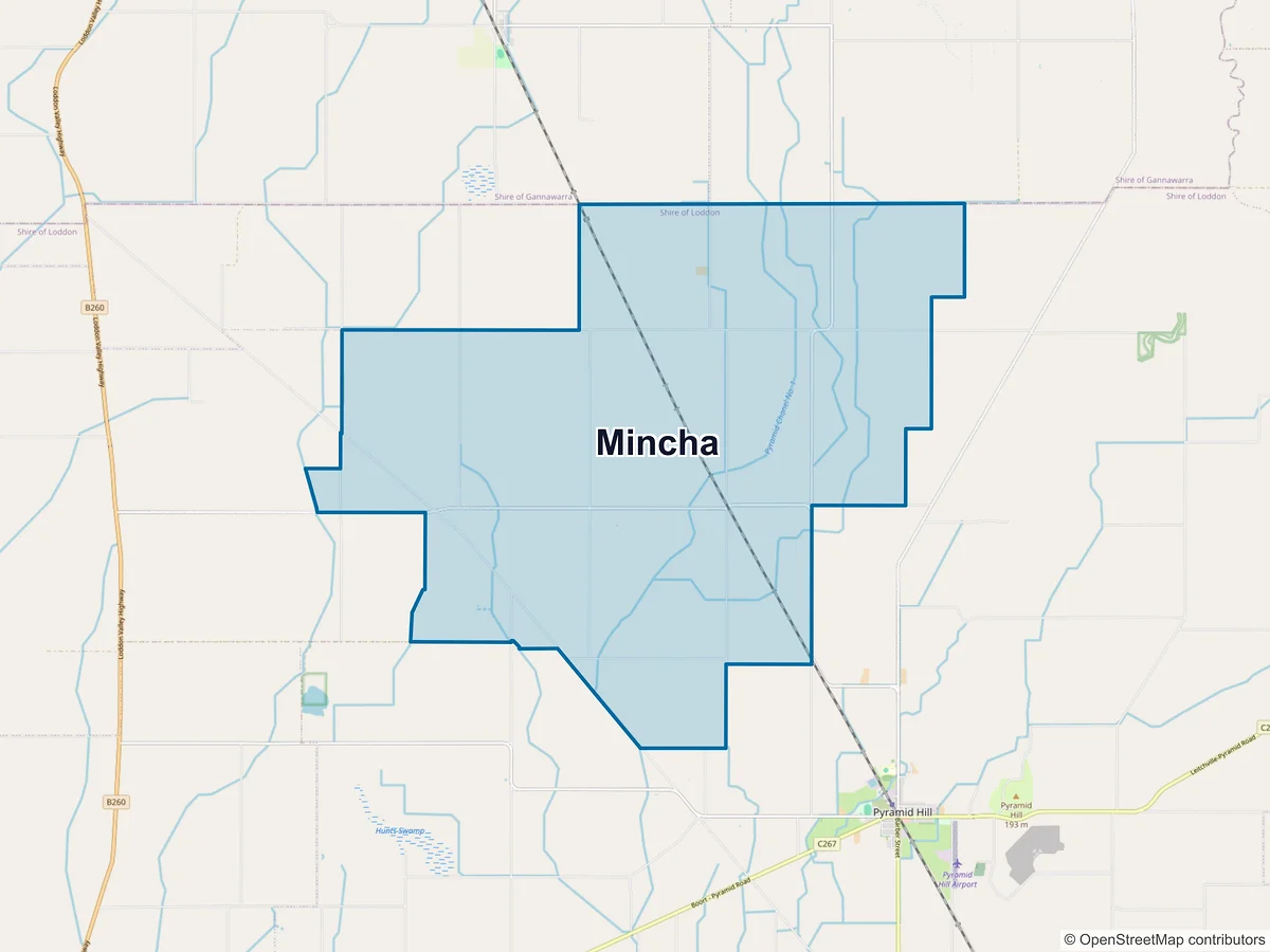 Map of Mincha, VIC, Australia