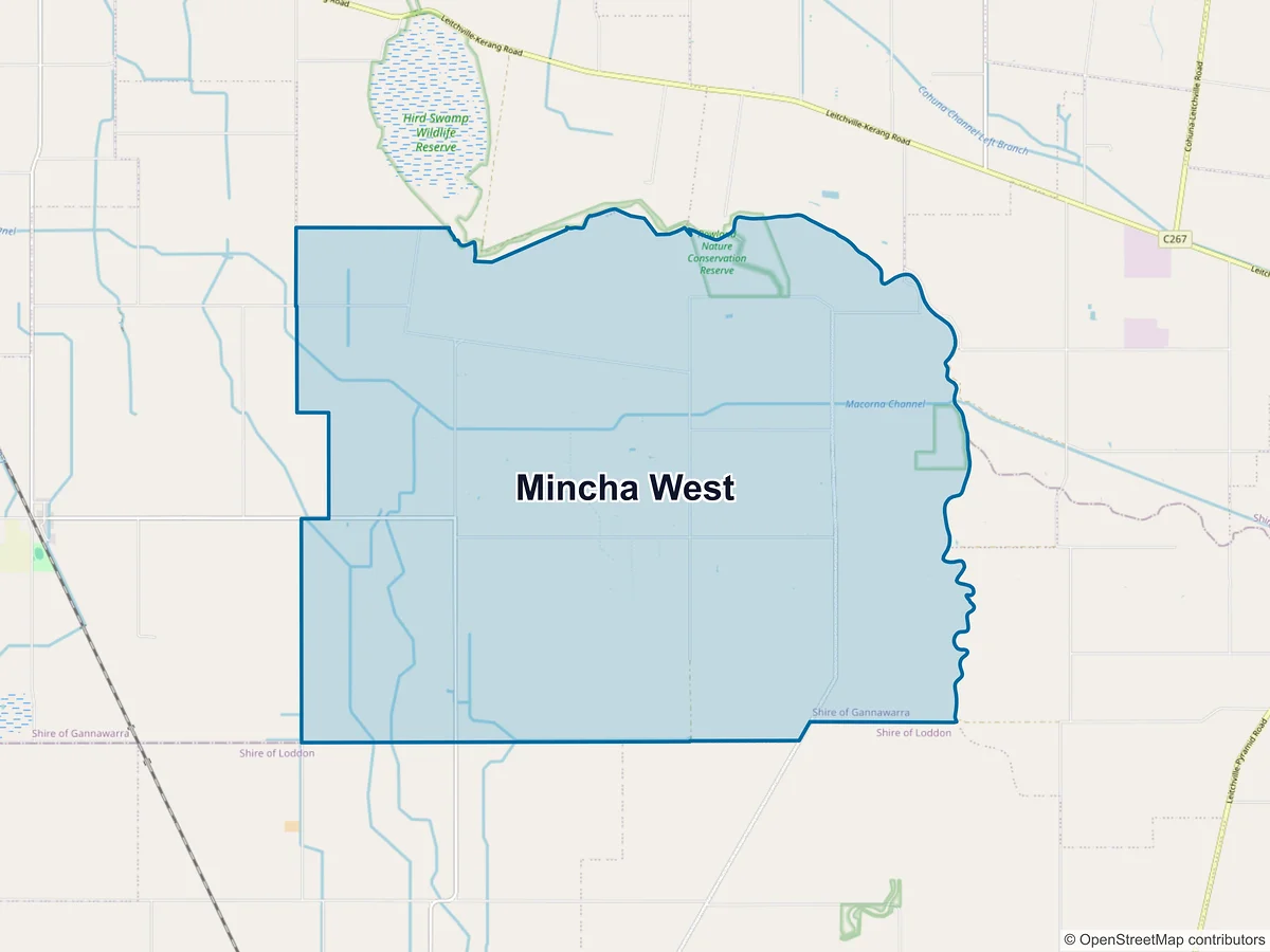 Map of Mincha West, VIC, Australia
