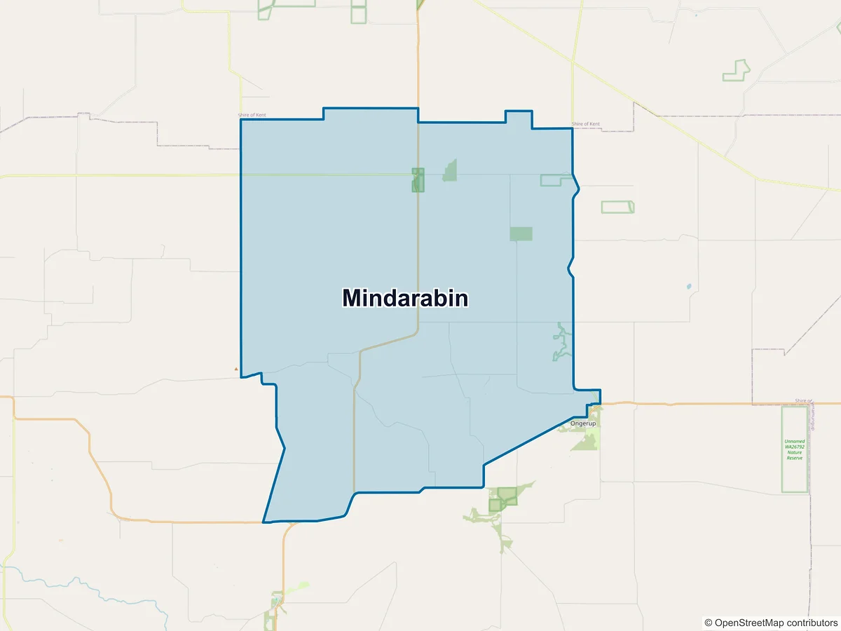 Map of Mindarabin, WA, Australia