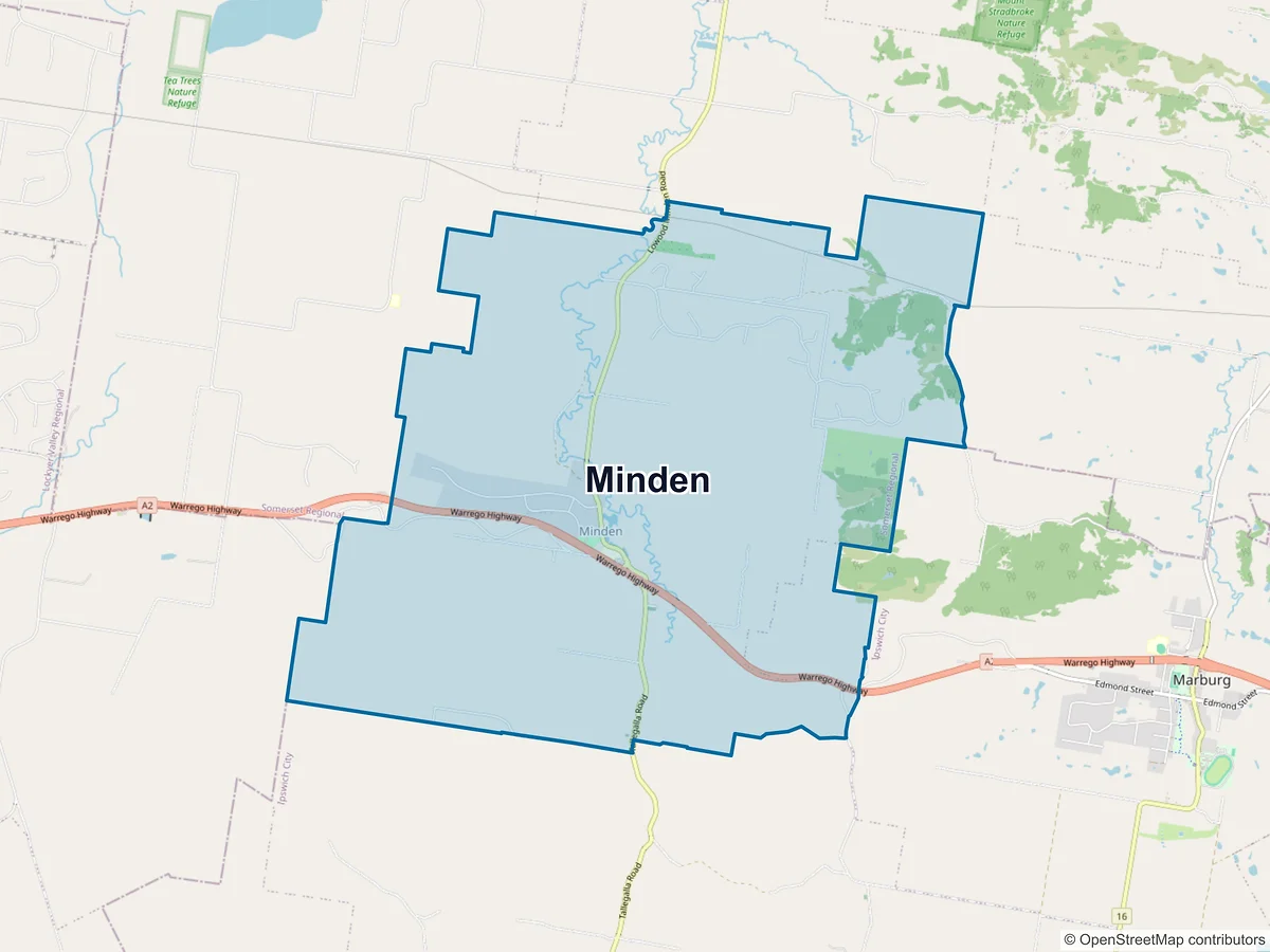 Map of Minden, QLD, Australia