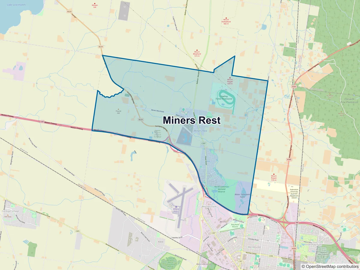 Map of Miners Rest, VIC, Australia