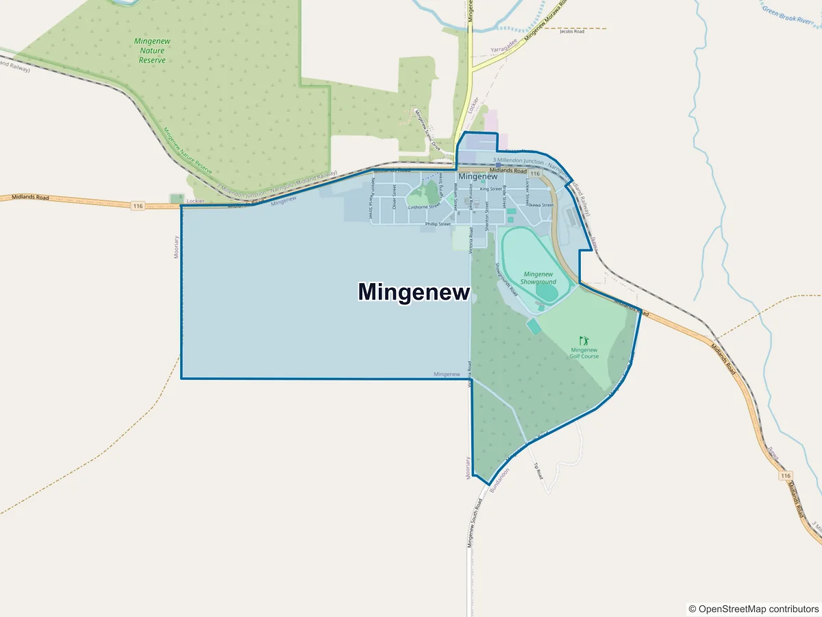 Map of Mingenew, WA, Australia