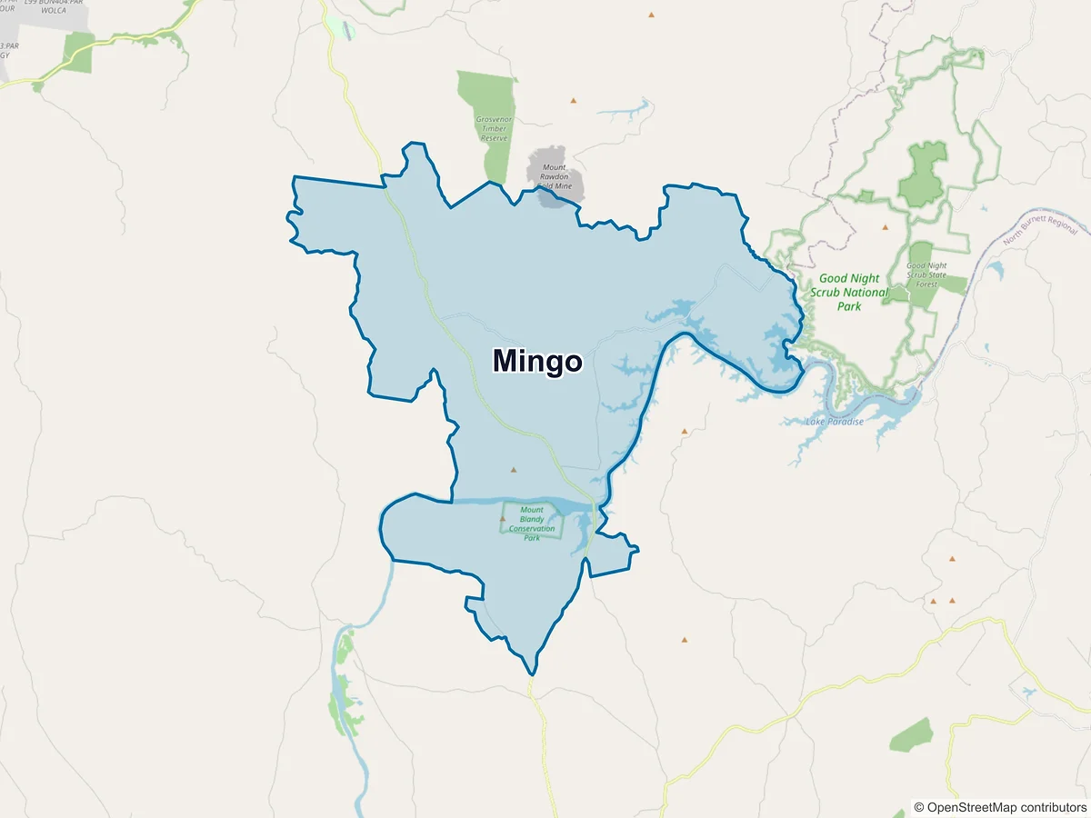 Map of Mingo, QLD, Australia