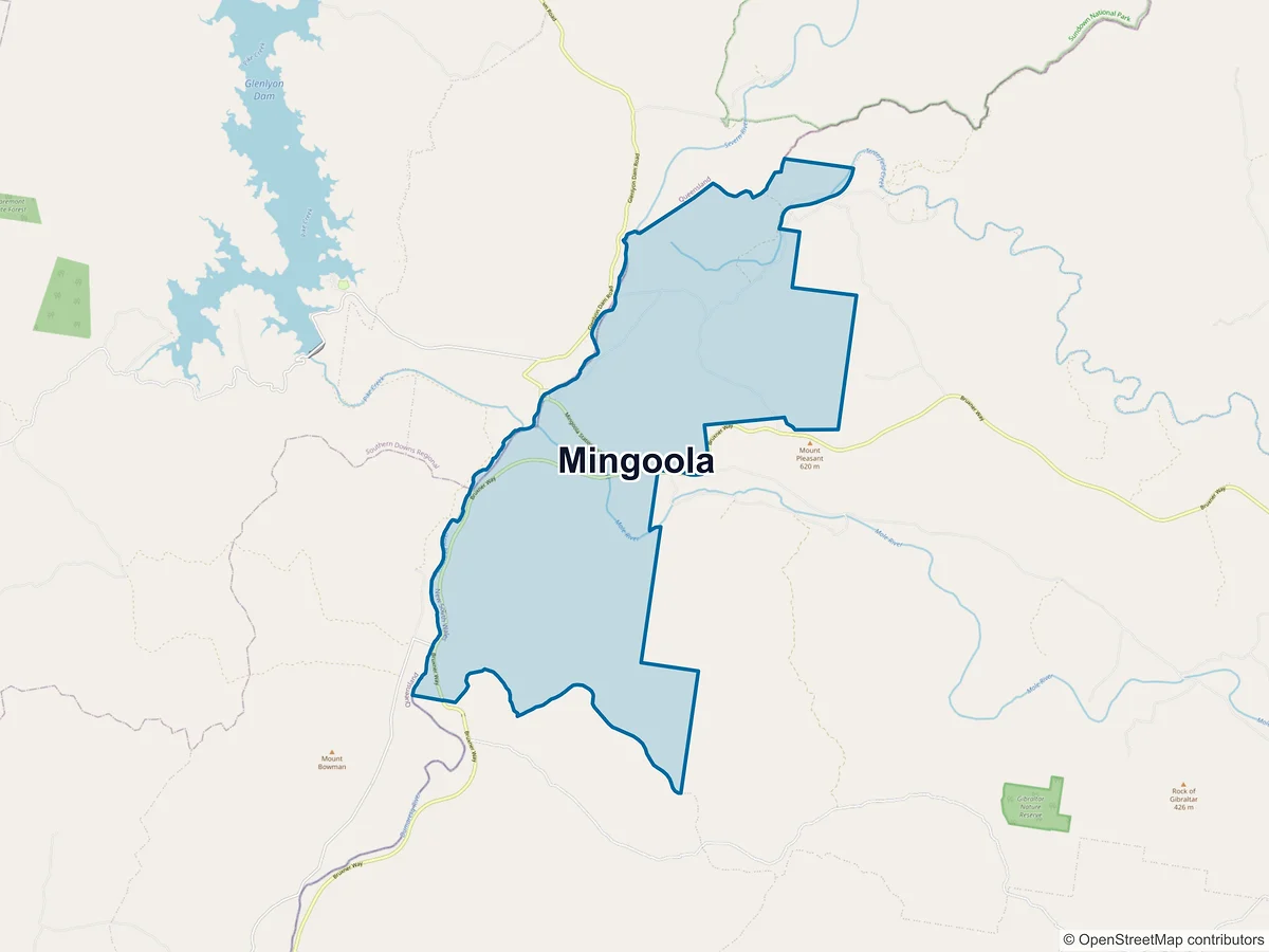 Map of Mingoola, NSW, Australia