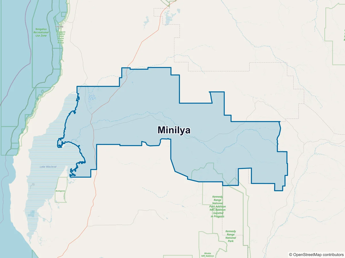 Map of Minilya, WA, Australia