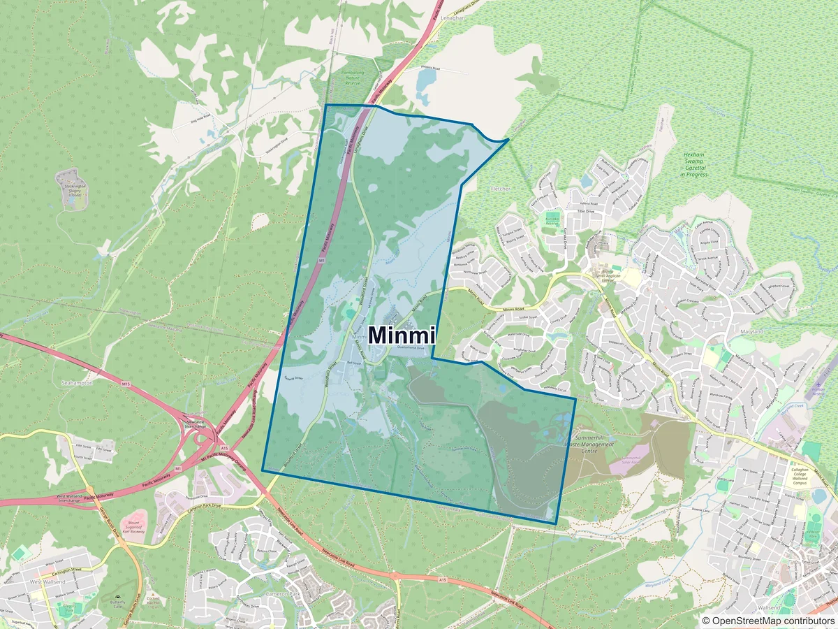 Map of Minmi, NSW, Australia