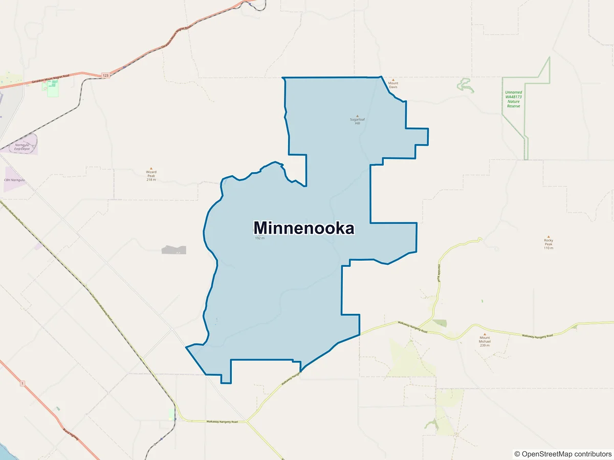 Map of Minnenooka, WA, Australia
