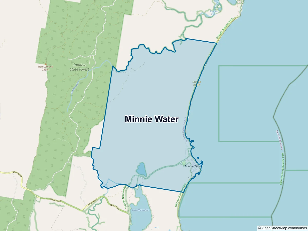 Map of Minnie Water, NSW, Australia