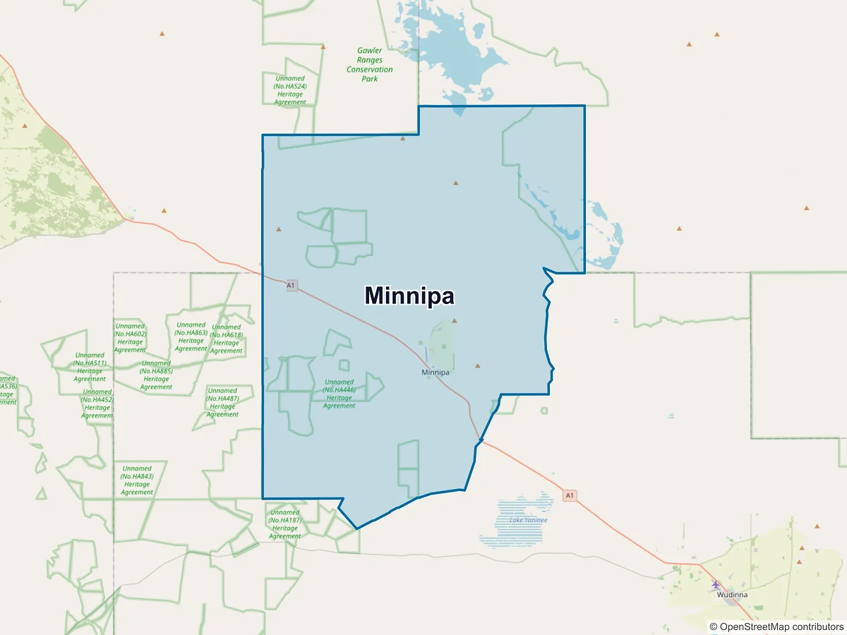 Map of Minnipa, SA, Australia