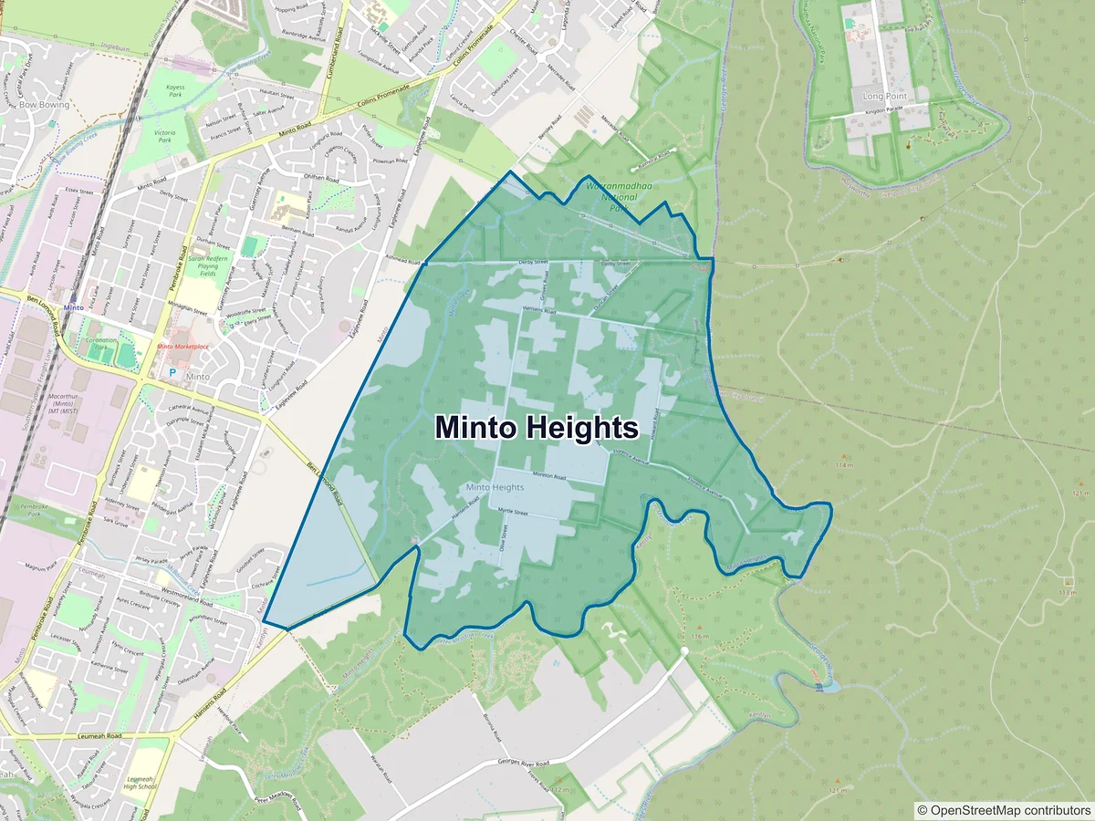 Map of Minto Heights, NSW, Australia