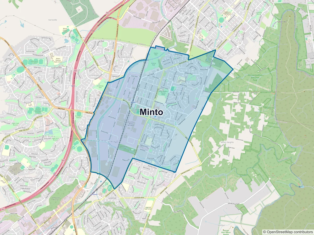 Map of Minto, NSW, Australia