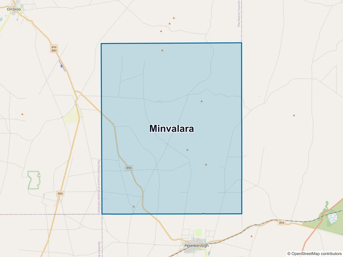 Map of Minvalara, SA, Australia