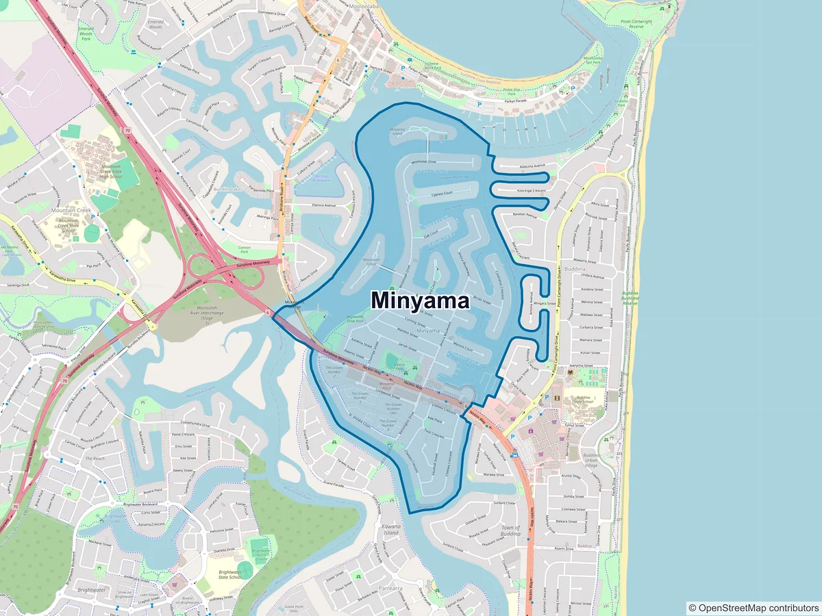 Map of Minyama, QLD, Australia