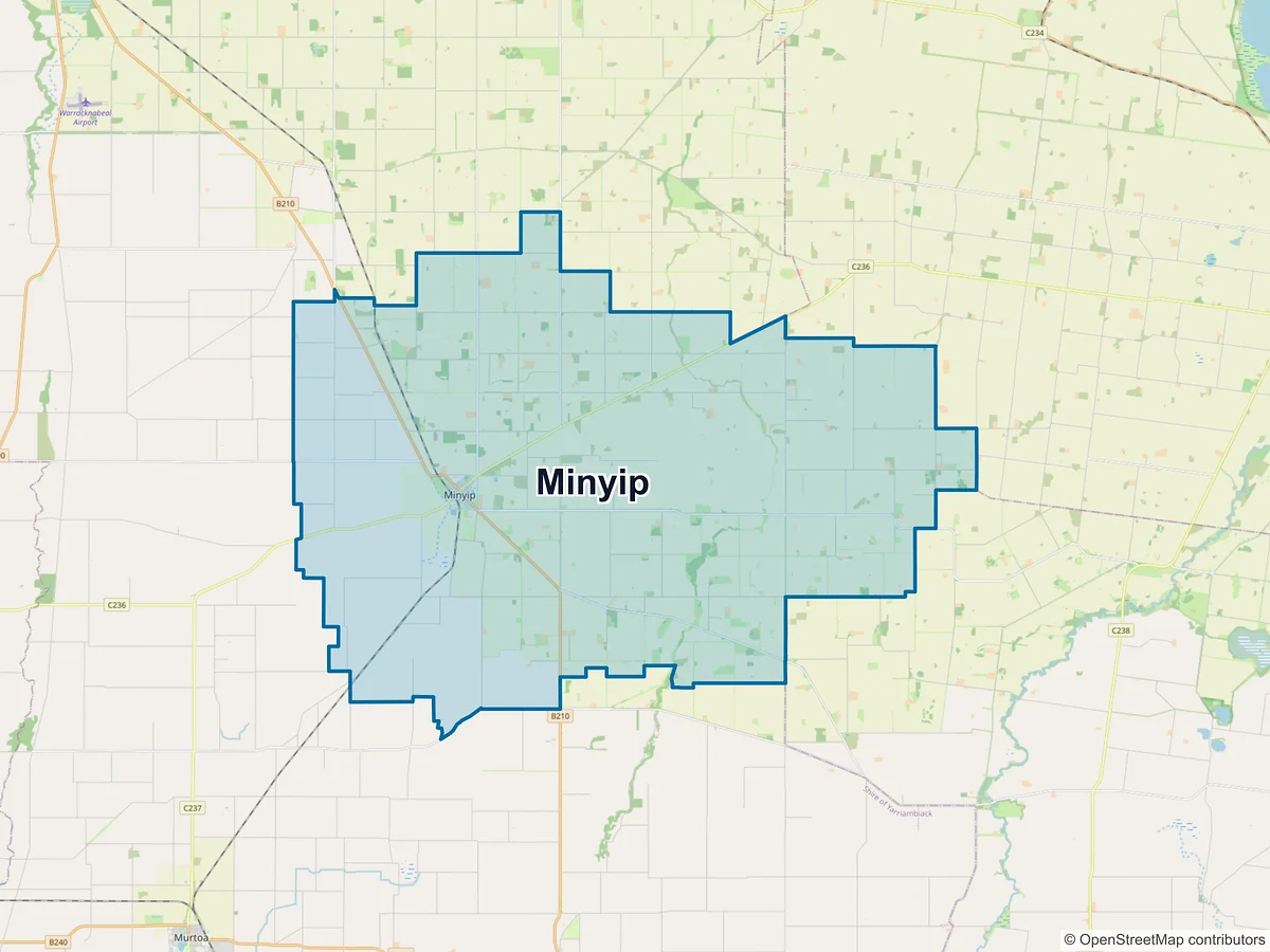 Map of Minyip, VIC, Australia