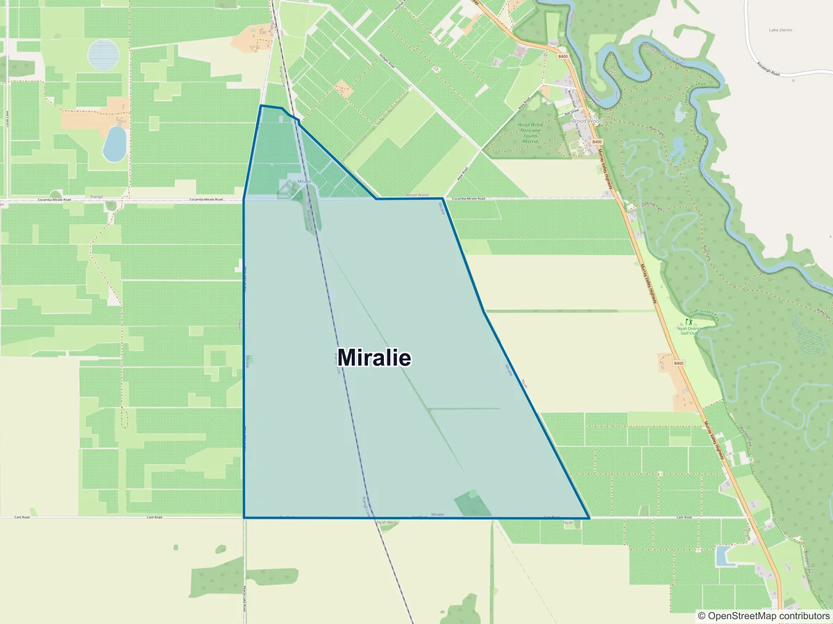 Map of Miralie, VIC, Australia