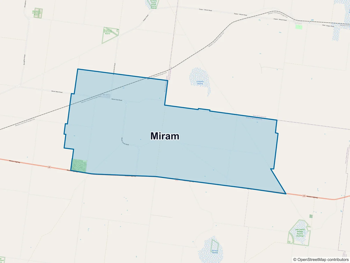 Map of Miram, VIC, Australia