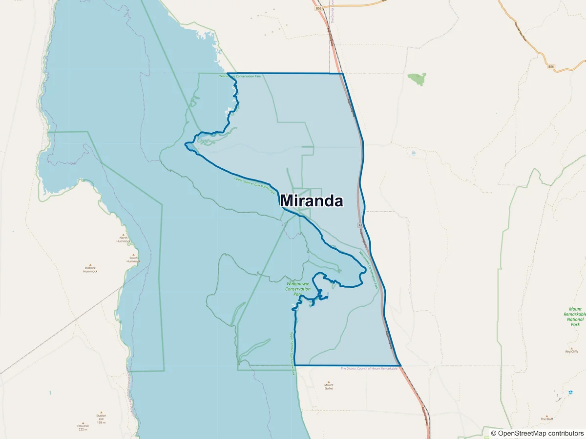 Map of Miranda, SA, Australia
