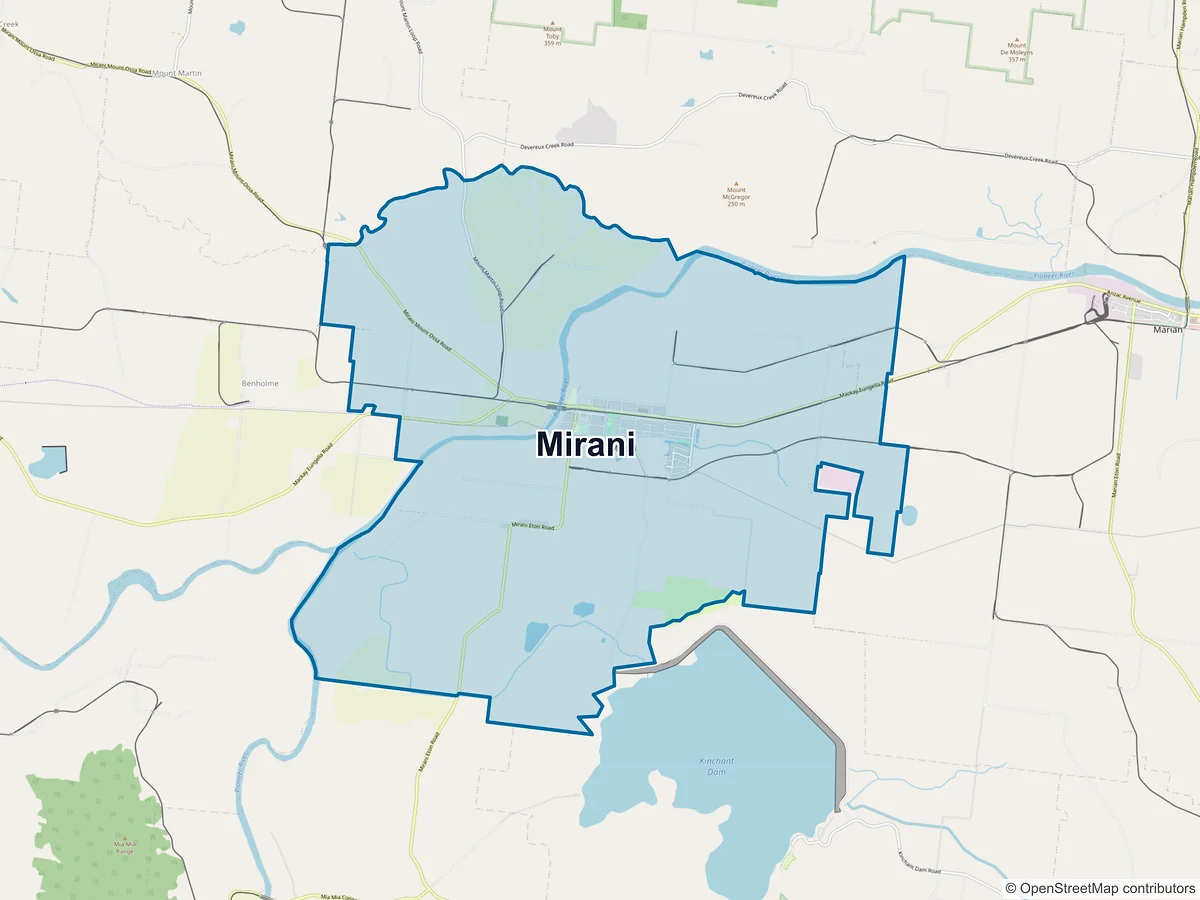 Map of Mirani, QLD, Australia