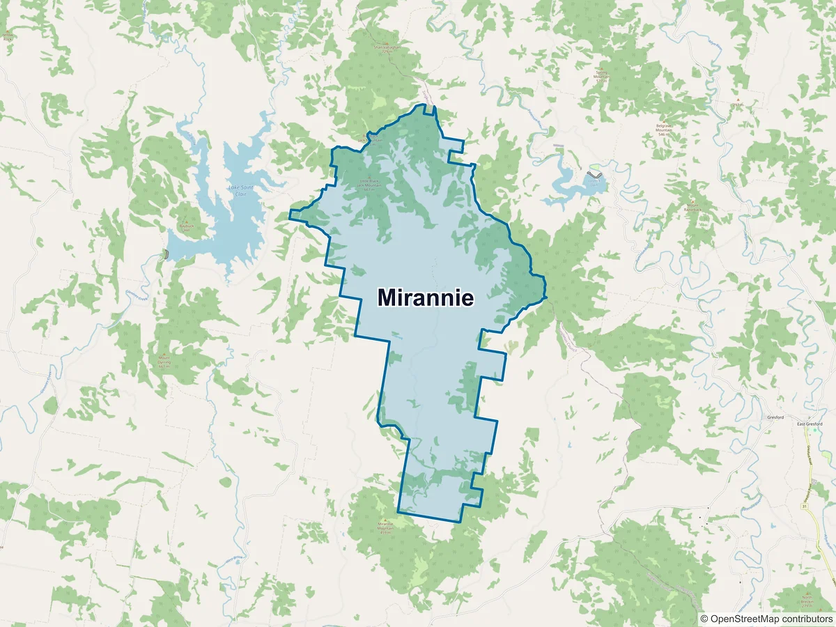 Map of Mirannie, NSW, Australia