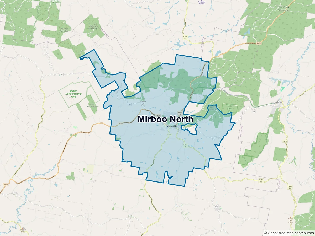 Map of Mirboo North, VIC, Australia