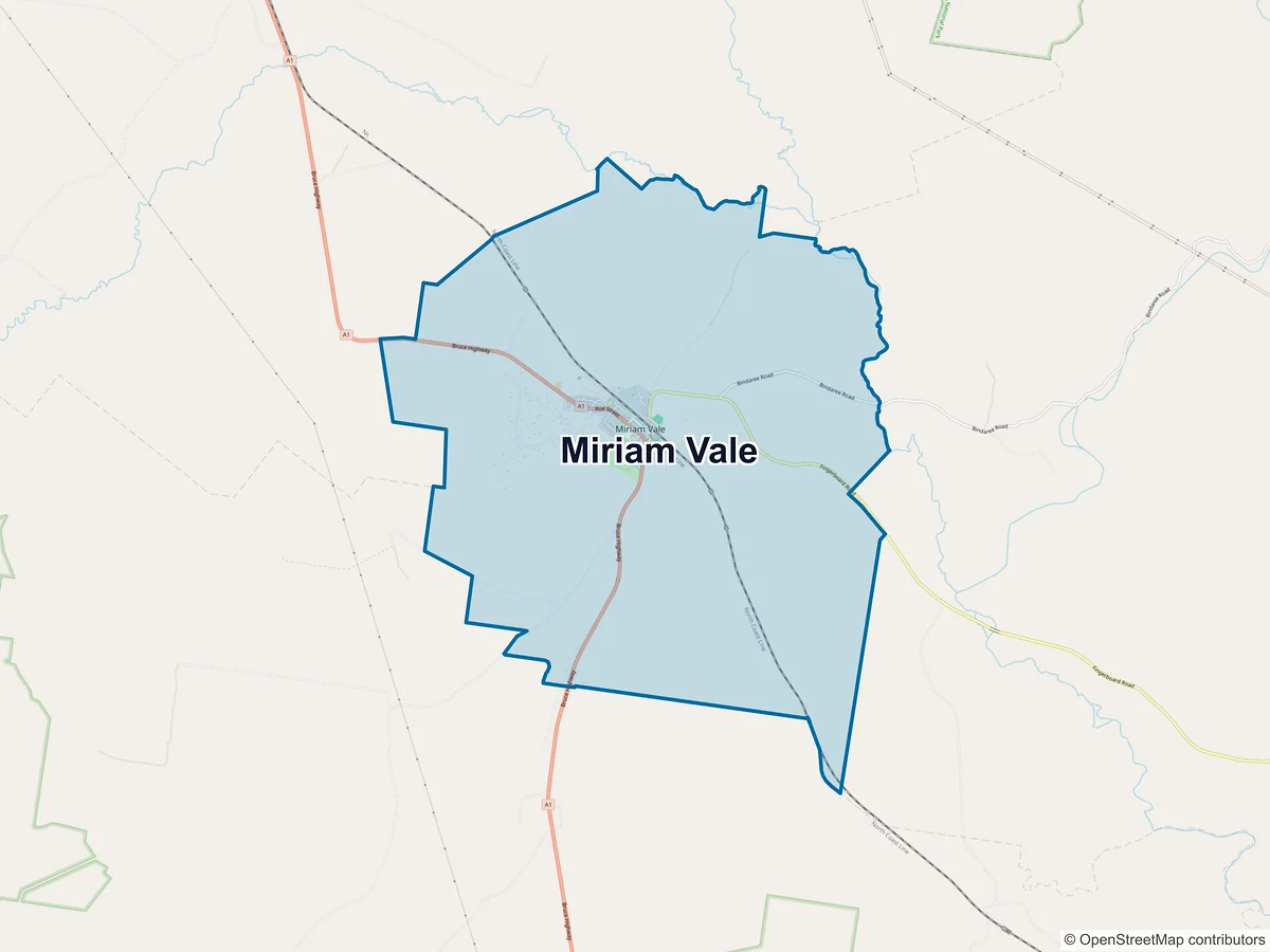 Map of Miriam Vale, QLD, Australia