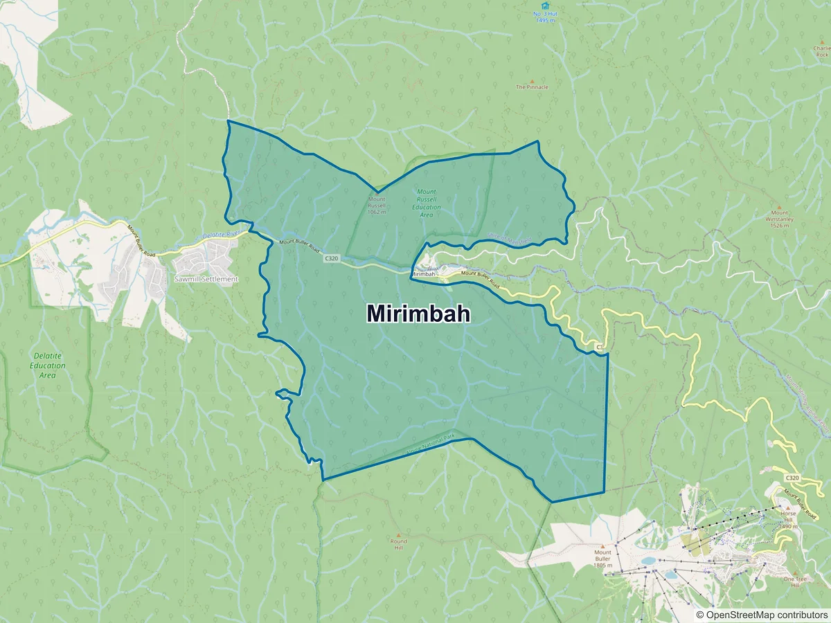 Map of Mirimbah, VIC, Australia