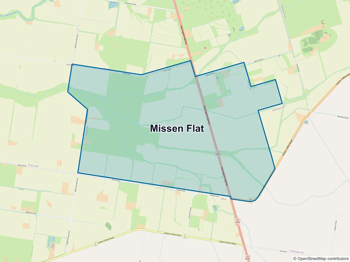 Map of Missen Flat, QLD, Australia