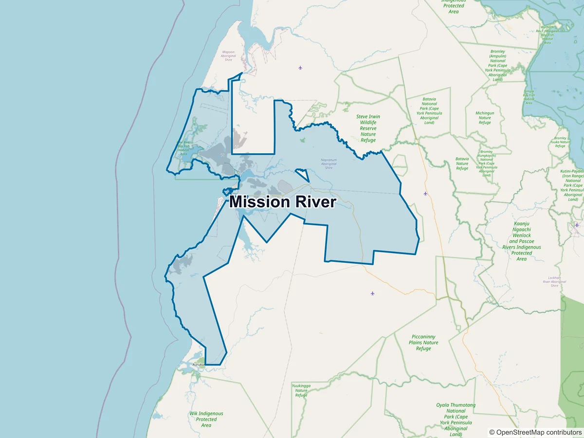 Map of Mission River, QLD, Australia