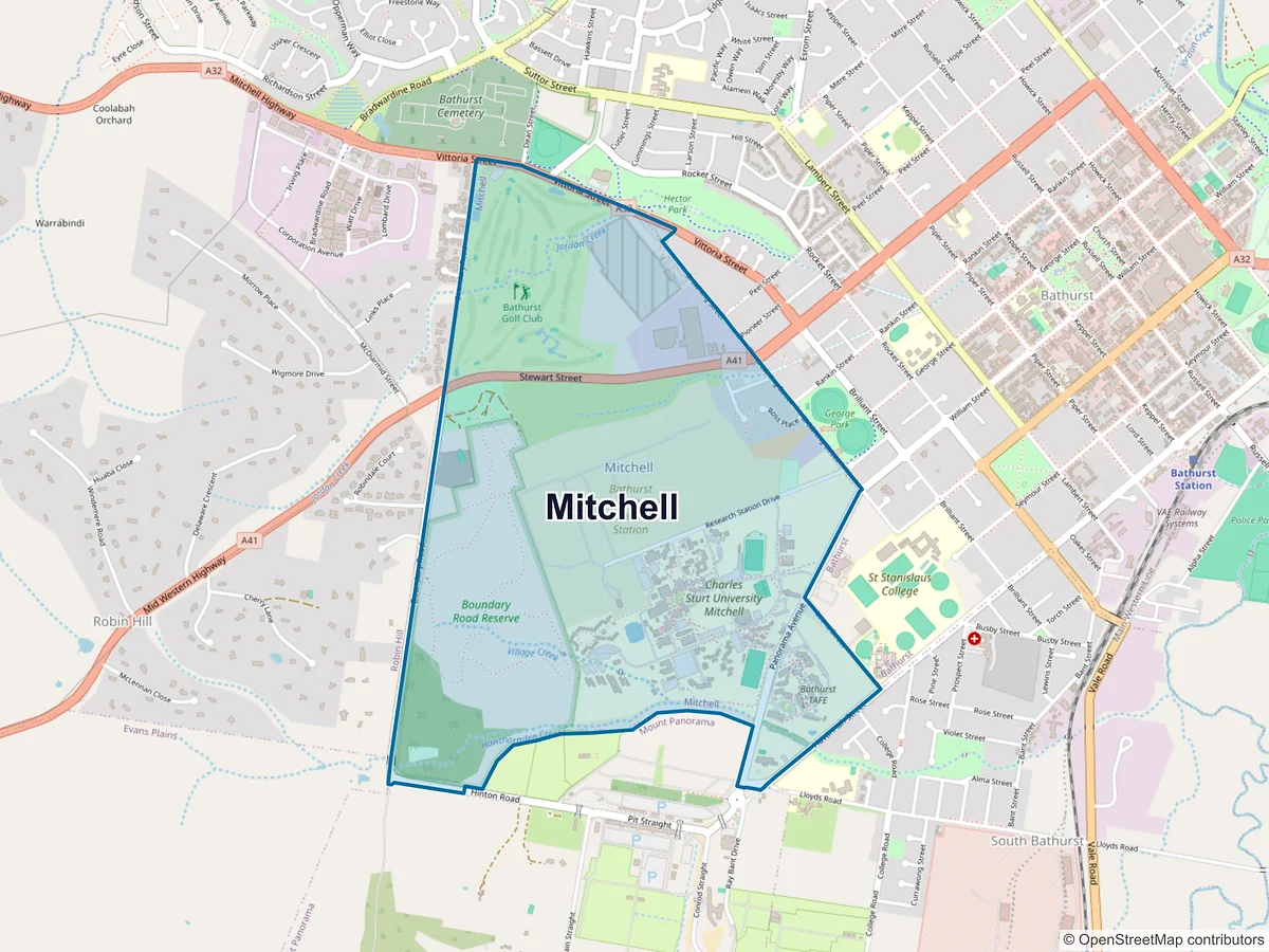 Map of Mitchell, NSW, Australia