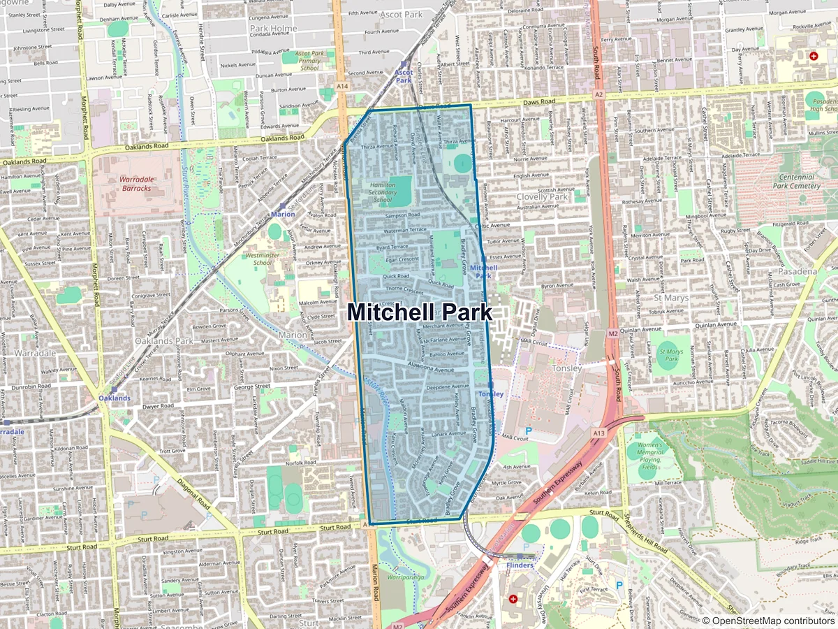 Map of Mitchell Park, SA, Australia