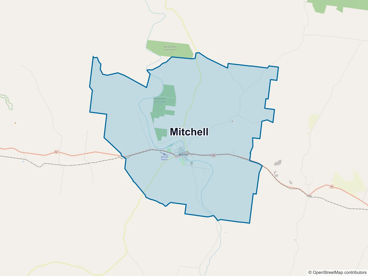 Map of Mitchell, QLD, Australia
