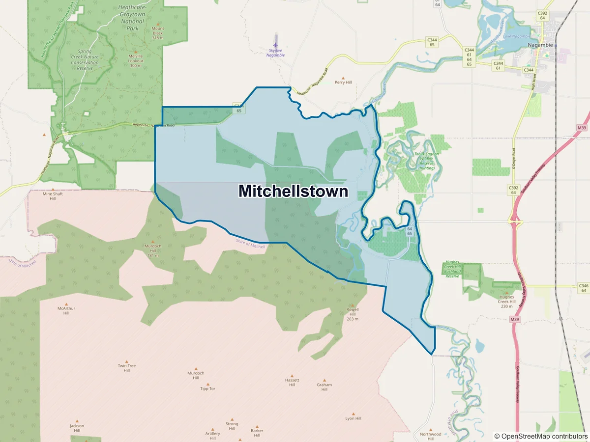 Map of Mitchellstown, VIC, Australia