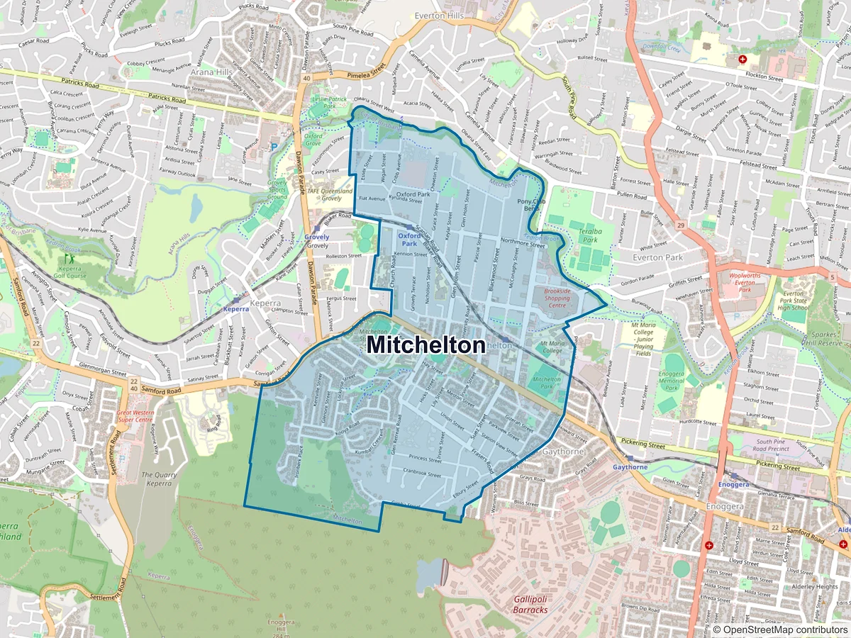 Map of Mitchelton, QLD, Australia