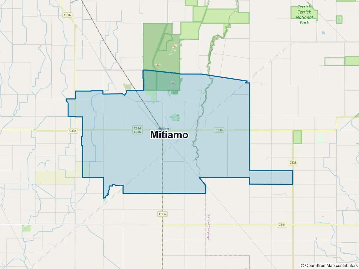 Map of Mitiamo, VIC, Australia