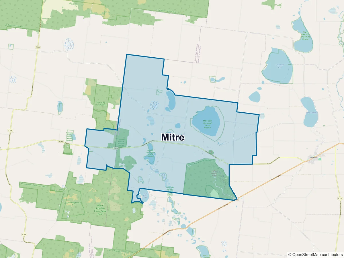 Map of Mitre, VIC, Australia