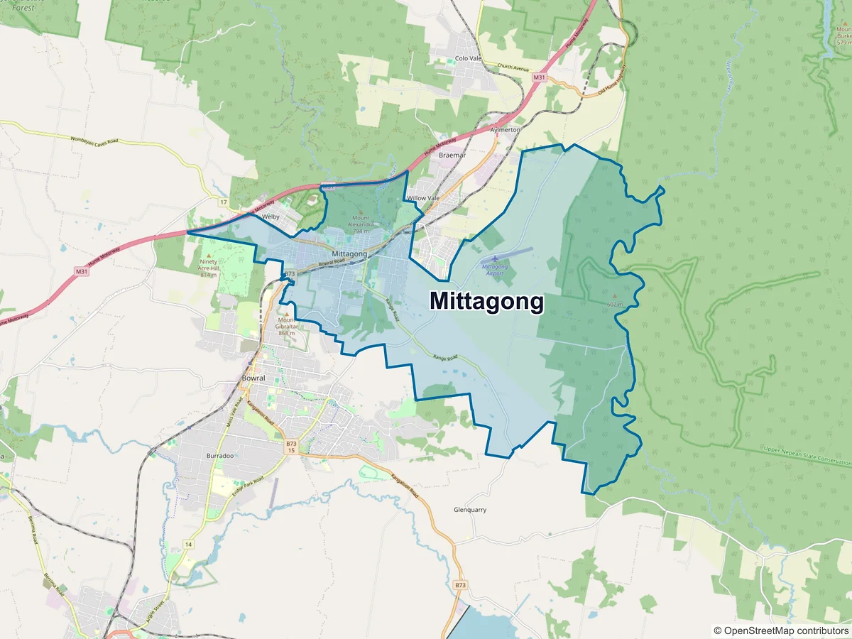 Map of Mittagong, NSW, Australia