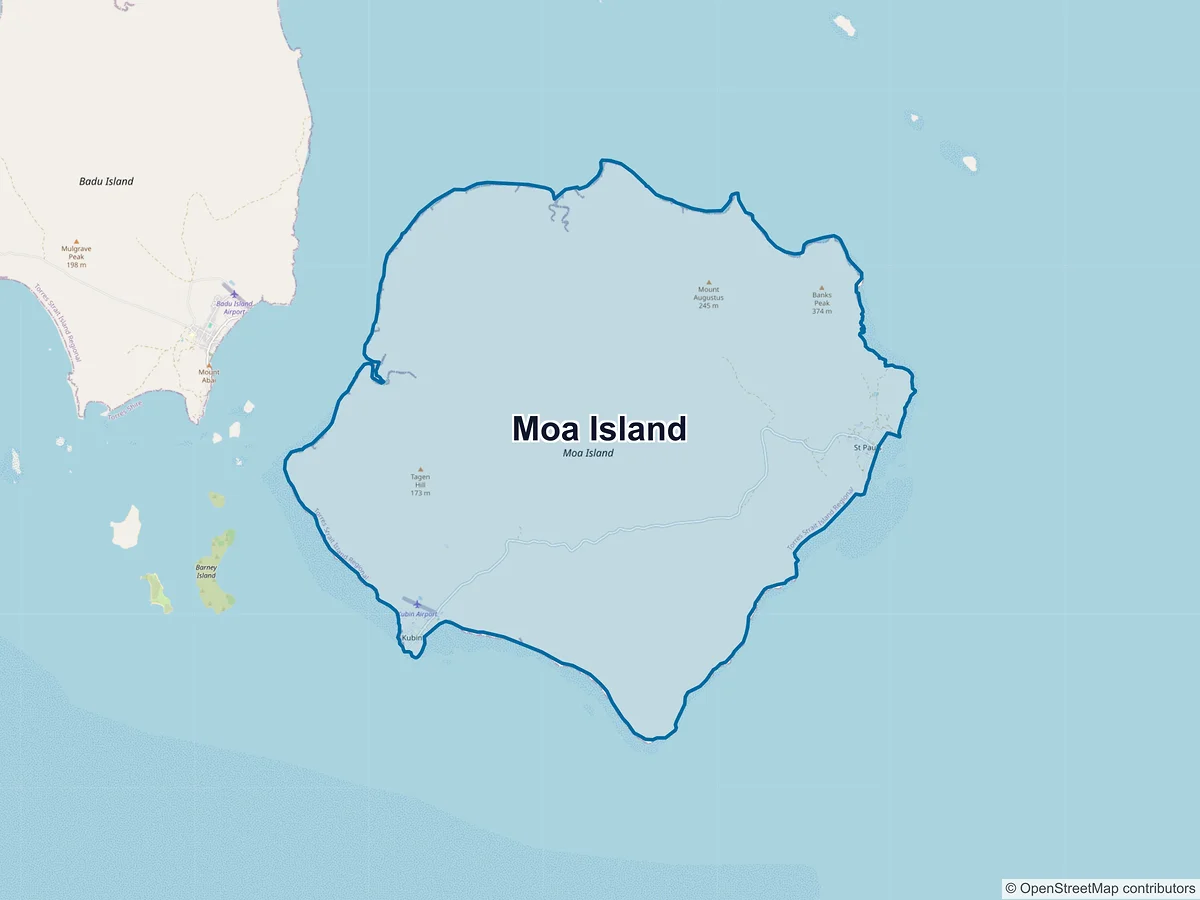 Map of Moa Island, QLD, Australia